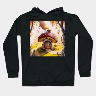 Cute Mushroom Cottage in the Autumn Woods Hoodie